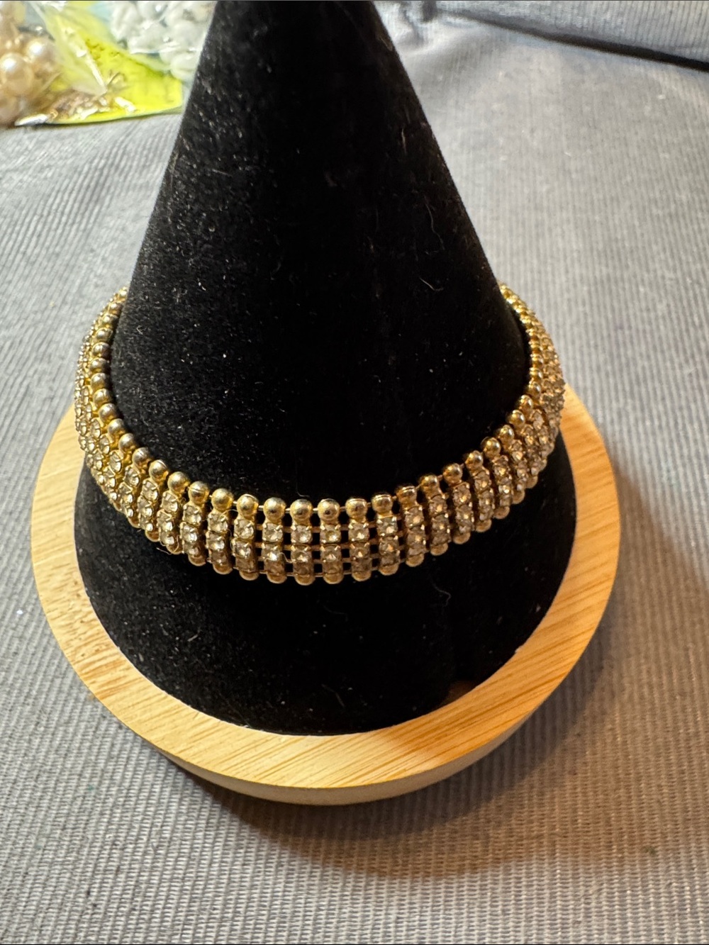 Vintage Source Unknown Gold-Tone Crystal Bracelet